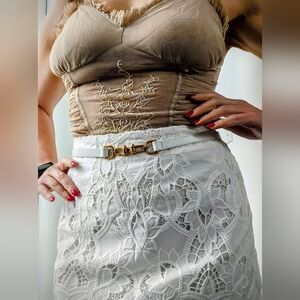 Genuine Leather White Belt